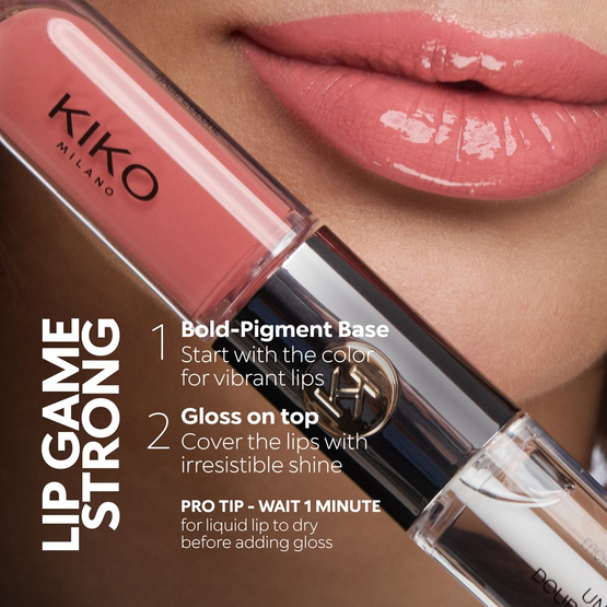 KIKO Milano Unlimited Double Touch dwuetapowa płynna pomadka do ust 112 Satin Peach Rose 6ml