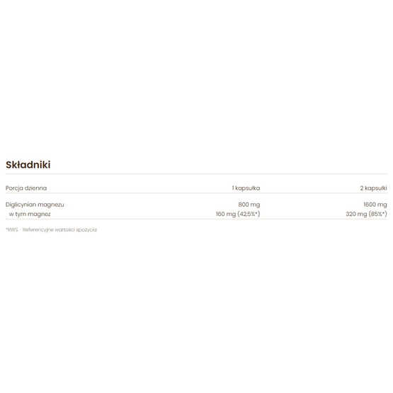 Doctor Life Magnesium Bisglycinate suplement diety 100 kapsułek