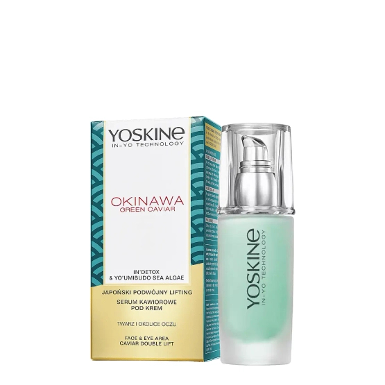 YOSKINE Okinawa Green Caviar serum do twarzy z kawiorem, przeciwzmarszczkowe z peptydami i witaminą C 30ml