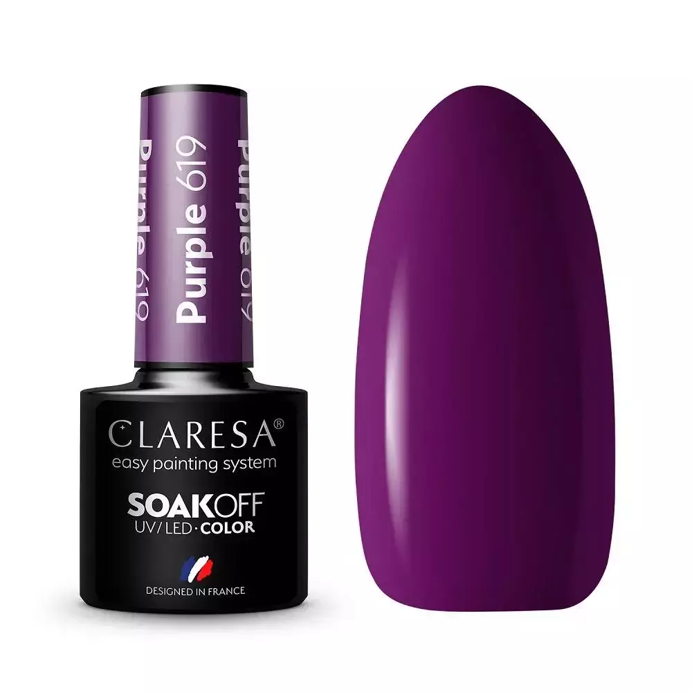 Claresa Nails Soak Off UV/LED Purple lakier hybrydowy 619 5g