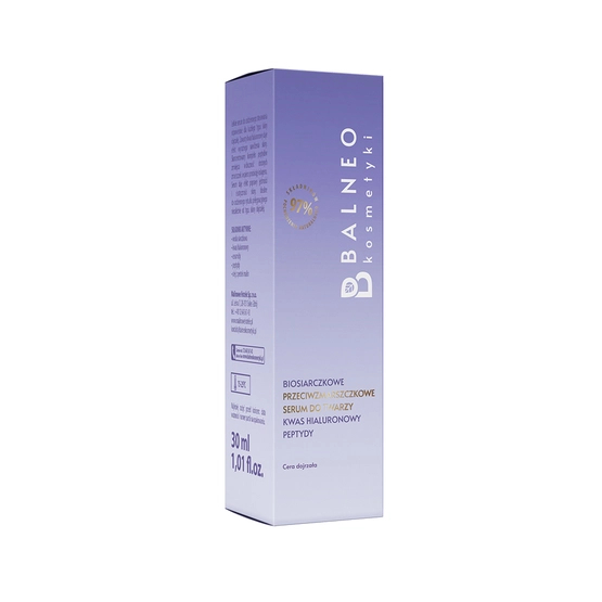 Balneokosmetyki Biosiarczkowe przeciwzmarszczkowe serum do twarzy kwas hialuronowy 1,5% peptydy 30ml