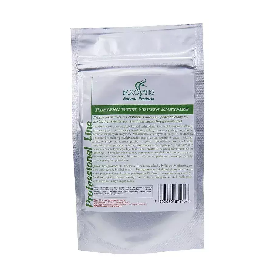 BIOCOSMETICS Owocowy peeling enzymatyczny z Papainą i Bromeliną 100g