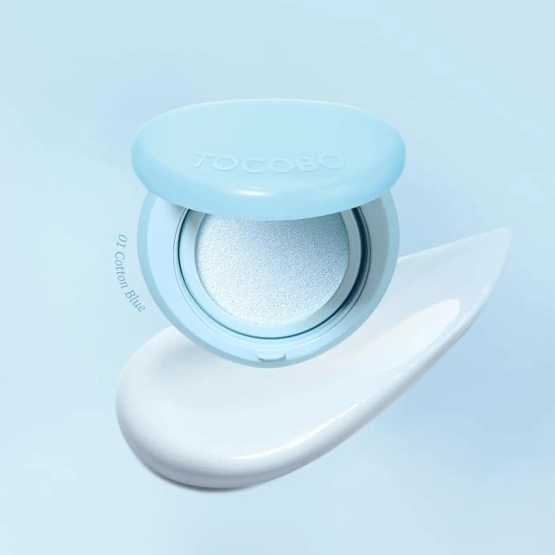 Tocobo Blur Finish Sun Cushion SPF50+ PA++++ - Cushion przeciwsłoneczny do twarzy z filtrem SPF50+ 01 Cotton Blue 13g