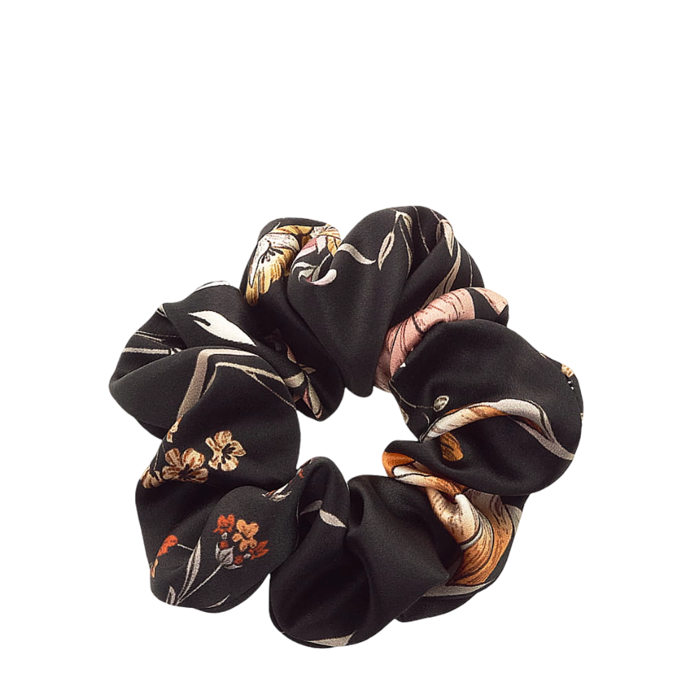 Almania gumka do włosów Scrunchie jedwabna – bukiet nocy