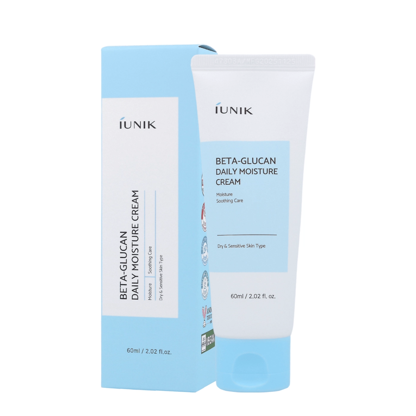 iUNIK Beta-Glucan Daily Moisture Cream - Krem Nawilżający do Twarzy 60ml