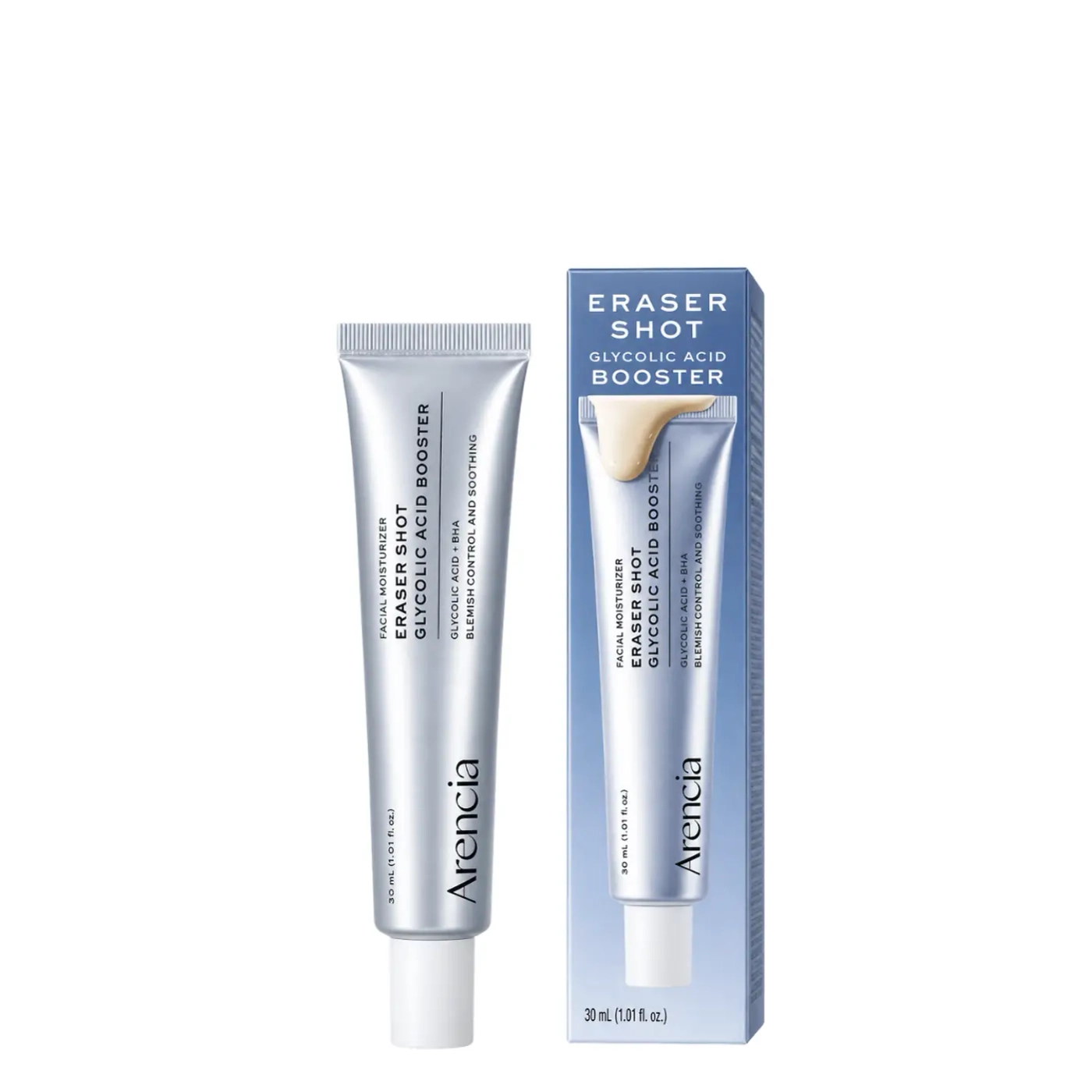 Arencia Eraser Shot Glycolic Acid - wygładzający booster do twarzy z kwasem glikolowym i salicylowym na niedoskonałości 30ml