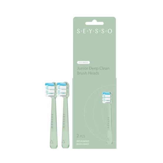 SEYSSO Junior Deep Clean Green Końcówki Wymienne do szczoteczki sonicznej 2 szt.