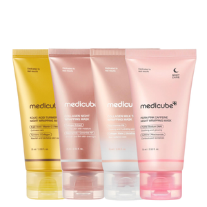 Medicube Night Wrapping Mask Set - Zestaw Masek całonocnych Collagen + Kojic Acid + PDRN Pink Caffeine + Collagen Milky Toning