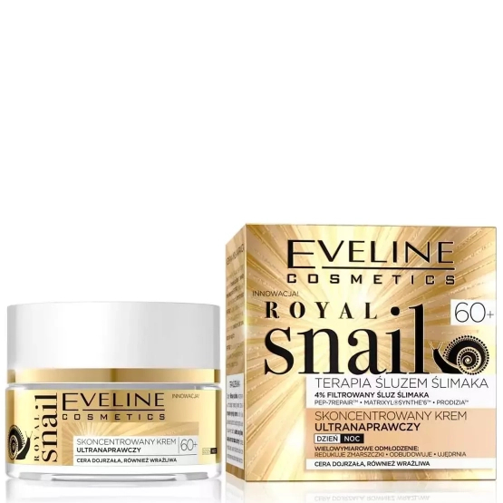 Eveline Cosmetics Royal Snail 60+ skoncentrowany krem ultranaprawczy na dzień i na noc 50ml