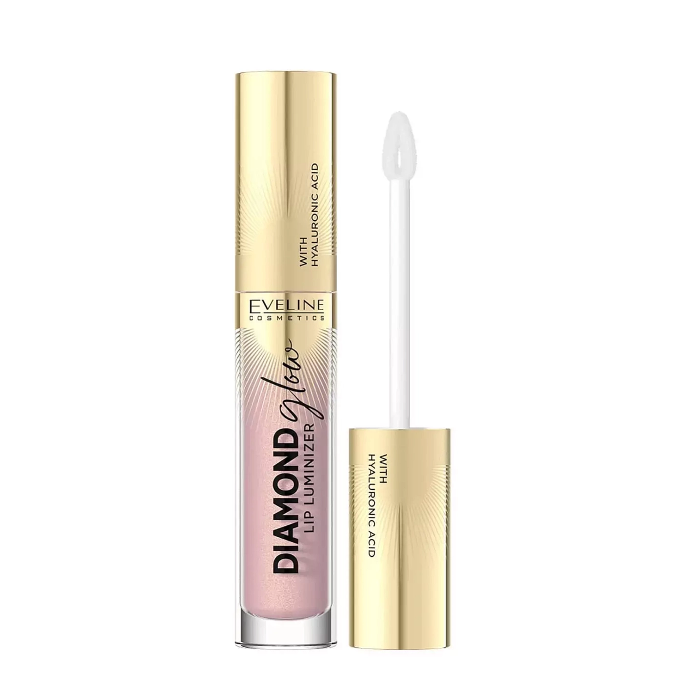 Eveline Cosmetics DIAMOND GLOW LIP LUMINIZER Błyszczyk do ust z kwasem hialuronowym 03 CARAMEL ICE CREAM