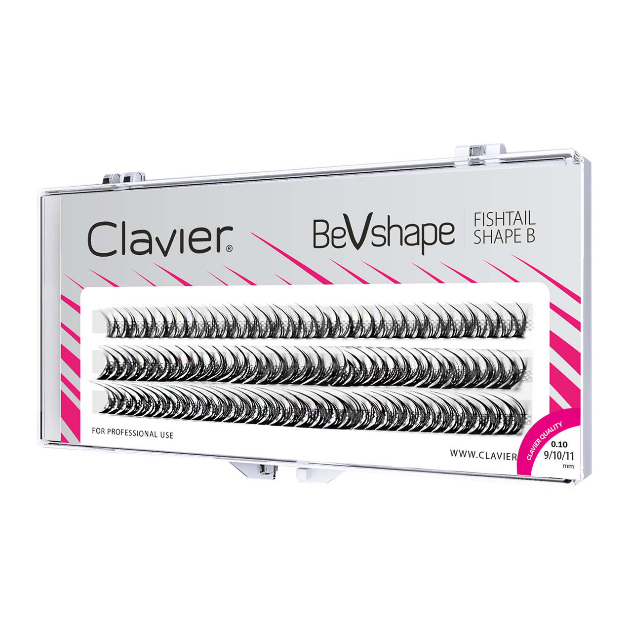 Clavier Kępki rzęs BeVshape Fishtail Shape B do makijażu, 9/10/11 mm 10D