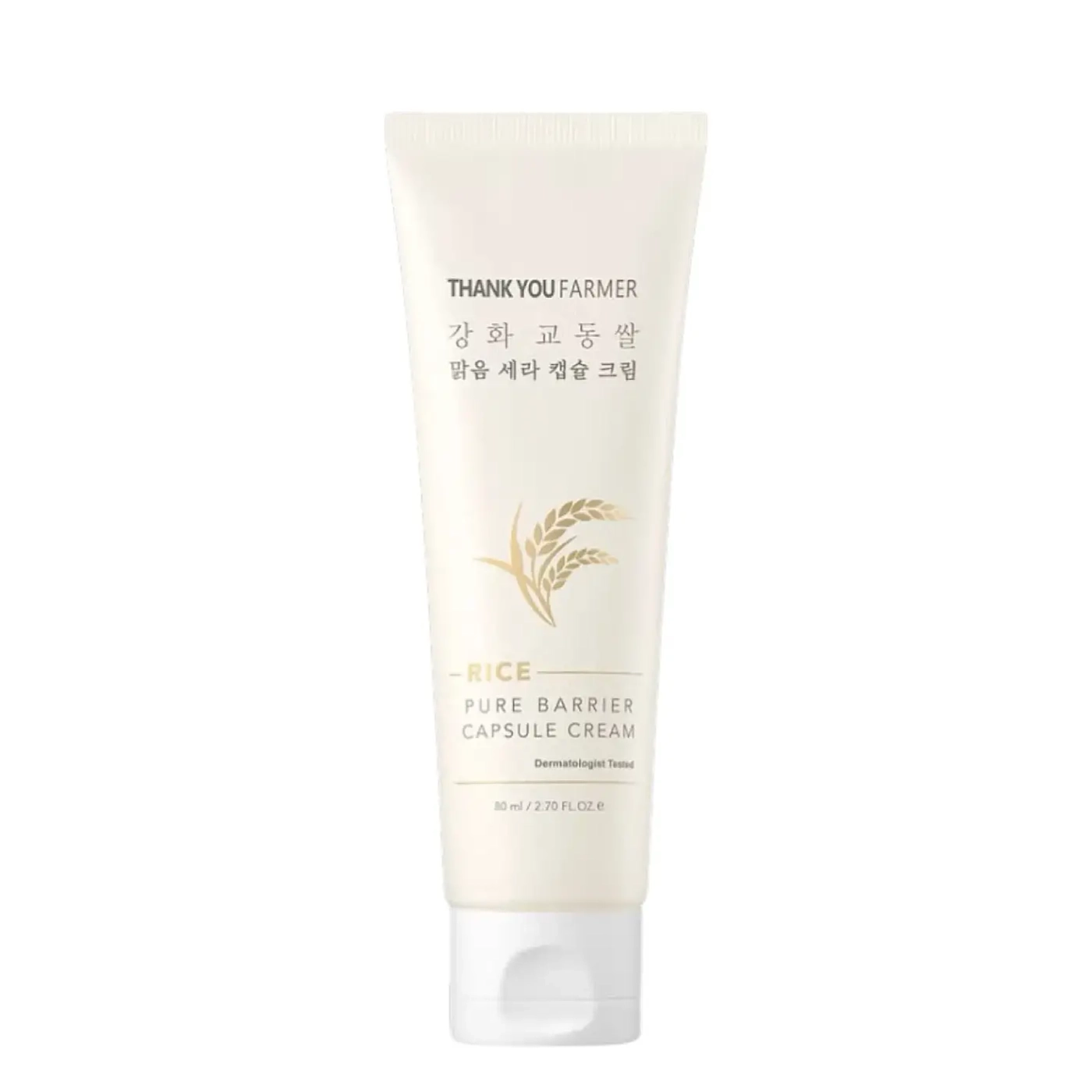 THANK YOU FARMER Rice Pure Barrier Capsule Cream - Odżywczy krem barierowy z ceramidami 80 ml