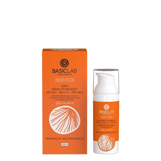  BasicLab Lekki krem ochronny SPF50+ Prewencja i antyoksydacja 50ml