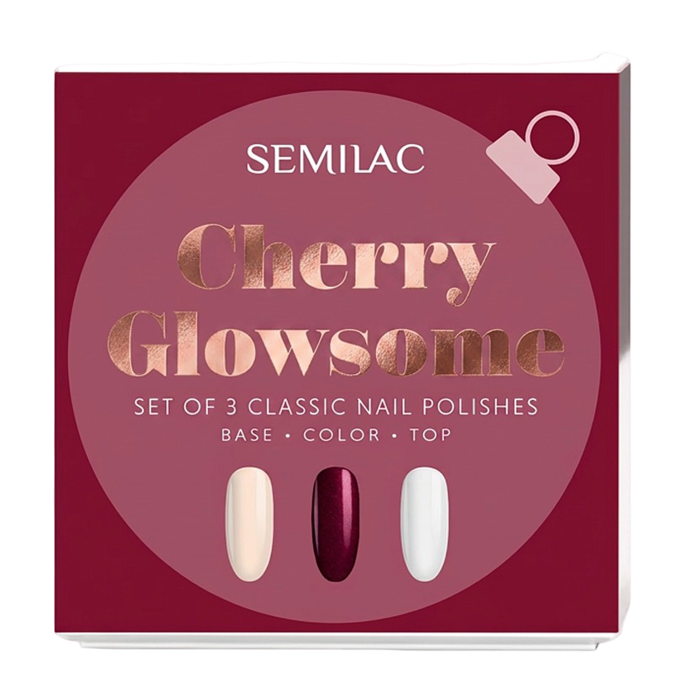 Semilac Cherry Glowsome - Zestaw lakierów klasycznych