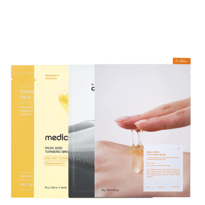 Zestaw maseczek ROZŚWIETLAJĄCYCH: Medicube, Biodance, Skin1004, Dr. Althea 4 szt.