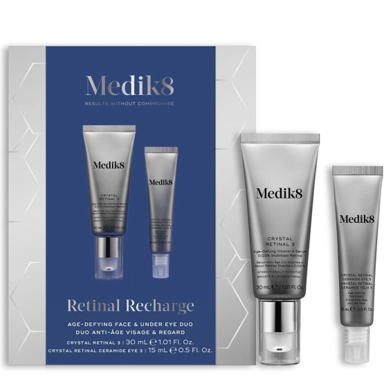 Medik8 Retinal Recharge - Zestaw Przeciwstarzeniowy Duet do twarzy i pod oczy - Crystal Retinal 6 30ml + Crystal Retinal Ceramide Eye 6 15ml