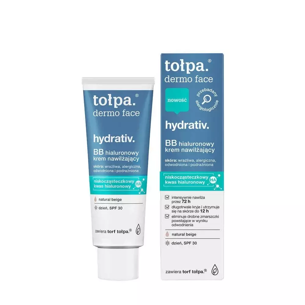 tołpa. dermo face, hydrativ. BB hialuronowy krem nawilżający, dzień, SPF30, 40 ml