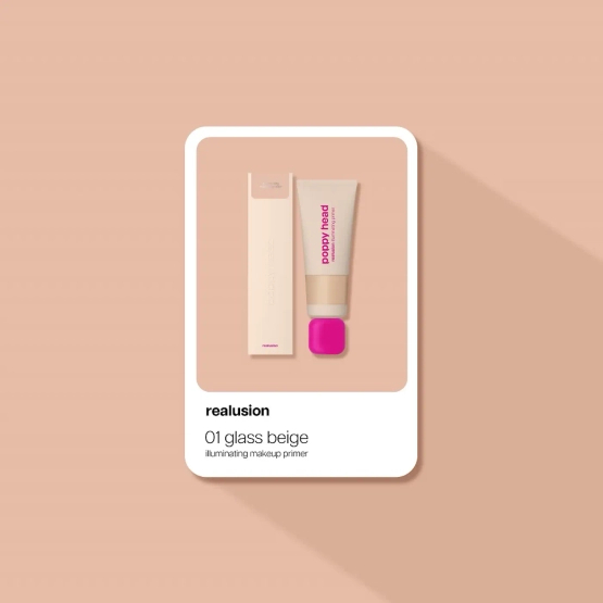 POPPY HEAD Realusion rozświetlająca baza pod makijaż 01 Glass Beige 30 ml