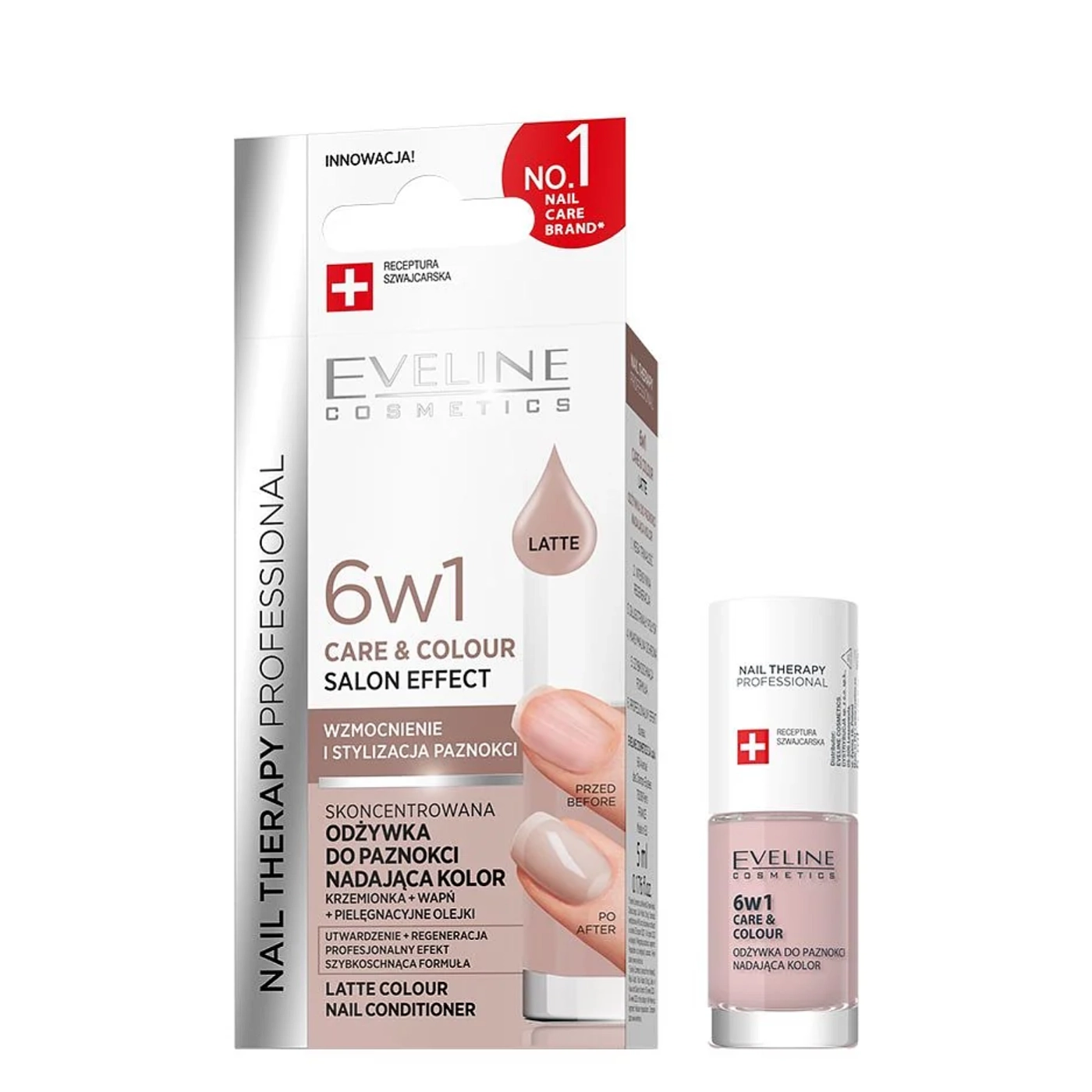Eveline Cosmetics Nail Therapy Professional Skoncentrowana odżywka do paznokci nadająca kolor Latte 5ml