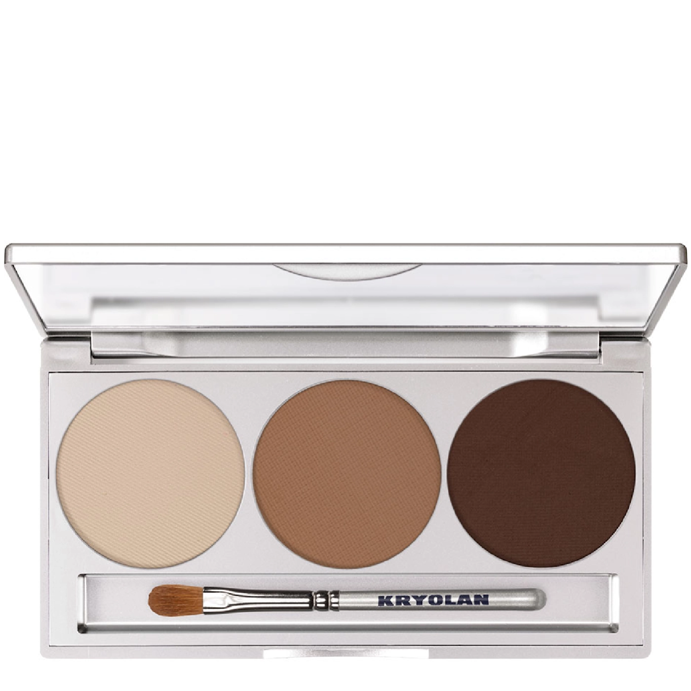 Kryolan Eye Shadow Mirror Palette 3 Colors magnetic - Paleta cieni do powiek Smokey Nude