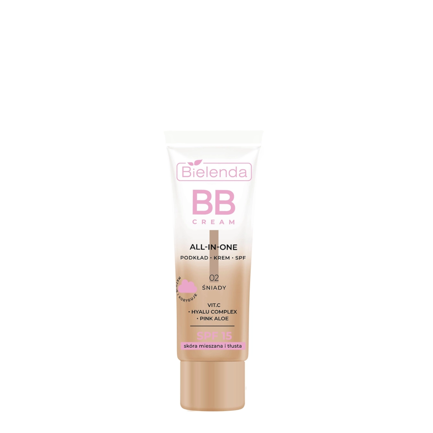 Bielenda BB CREAM all in one - podkład, krem, spf - skóra mieszana i tłusta, 02 śniady 30 g