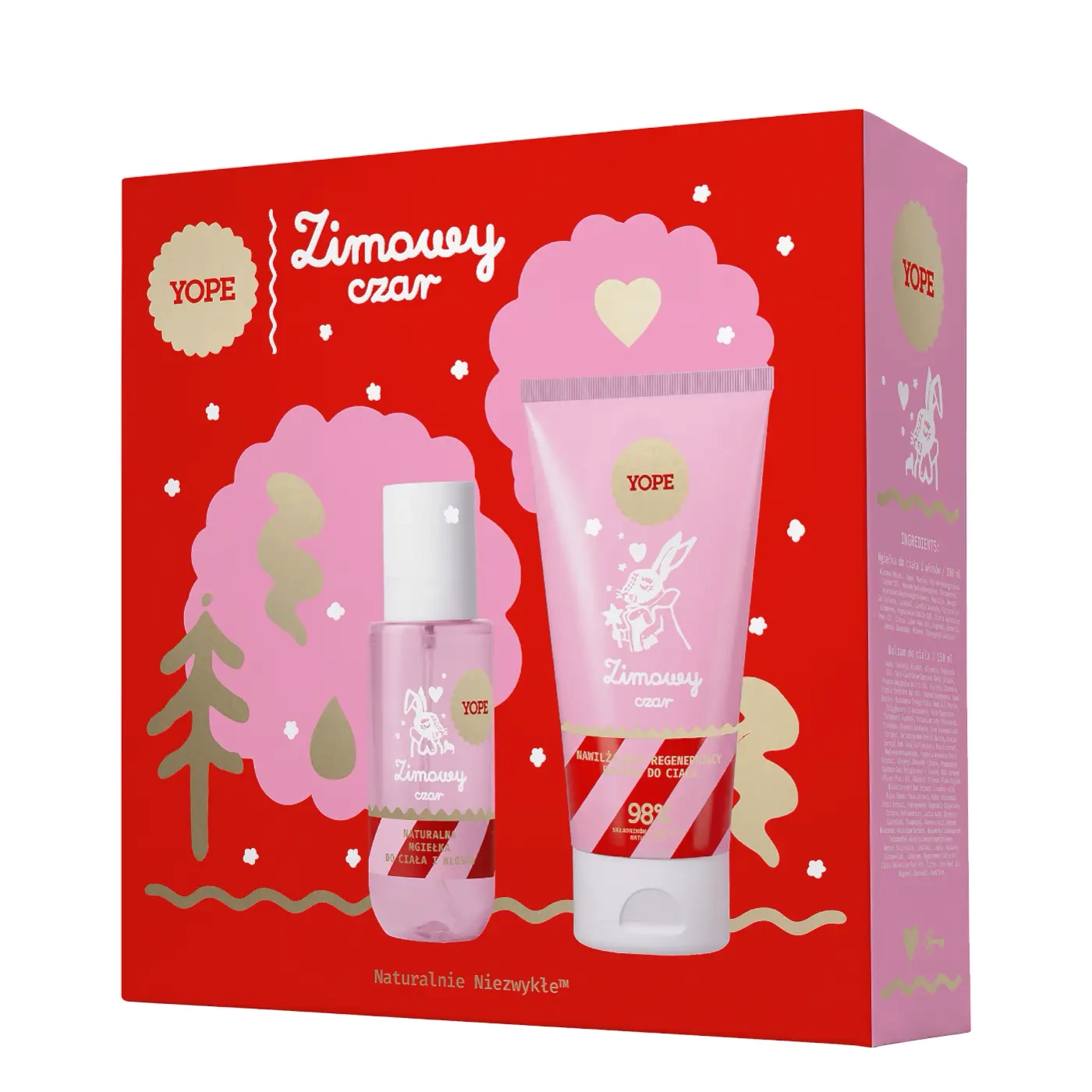 YOPE Zestaw Zimowy Czar Zestaw Prezentowy - Balsam do ciała 200 ml + Mgiełka do ciała i włosów 100 ml