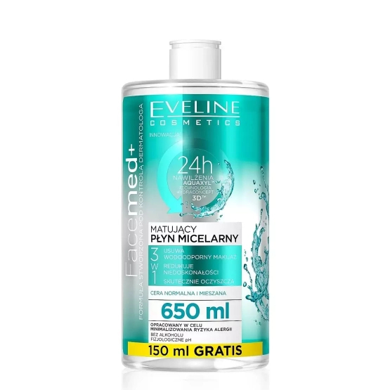 Eveline Cosmetics FACEMED+ Matujący płyn micelarny 650 ml