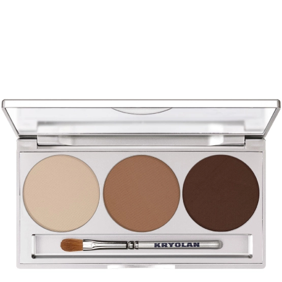 Kryolan Eye Shadow Mirror Palette 3 Colors magnetic - Paleta cieni do powiek Smokey Nude