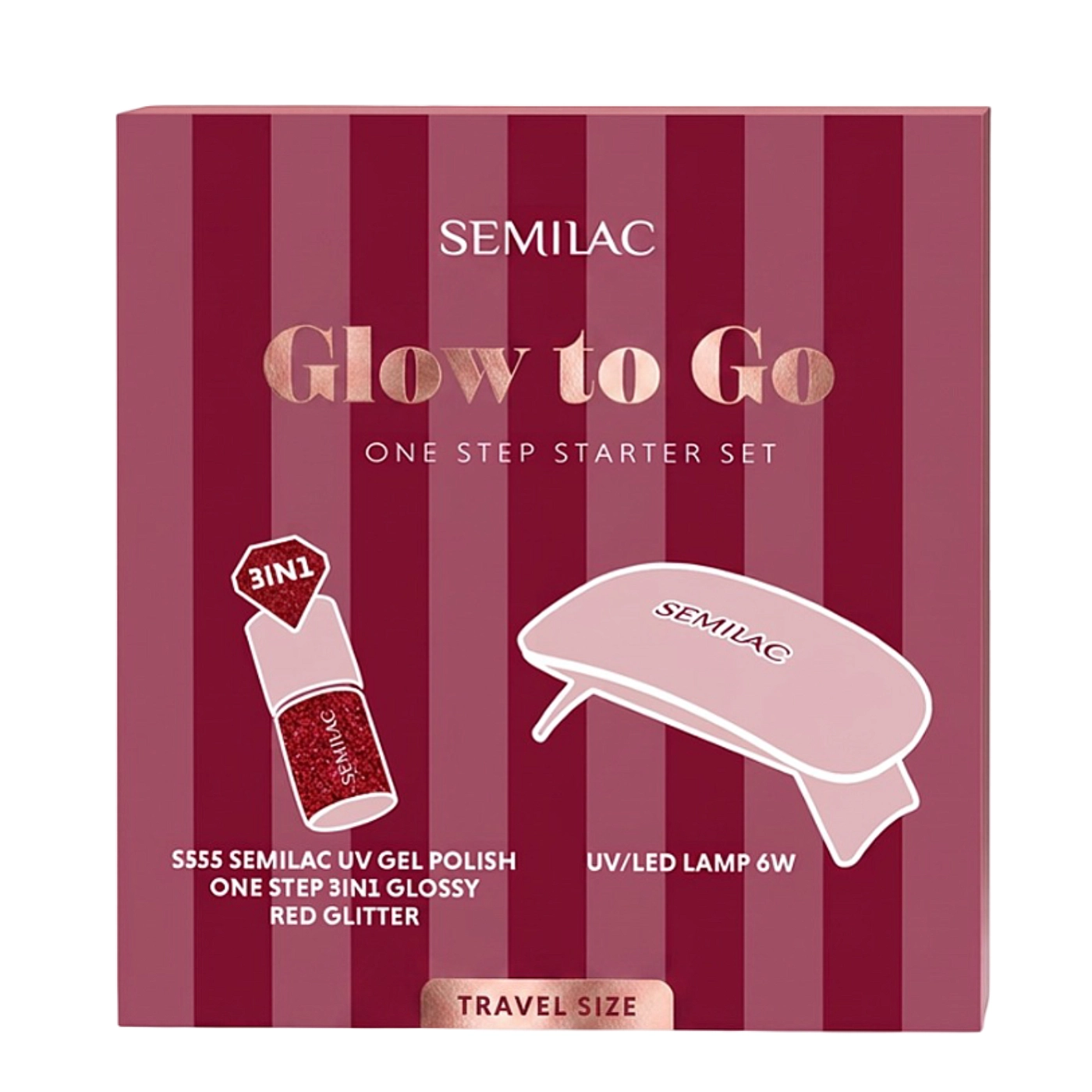 Semilac Glow to Go One Step Limited Edition - Zestaw Startowy do manicure hybrydowego