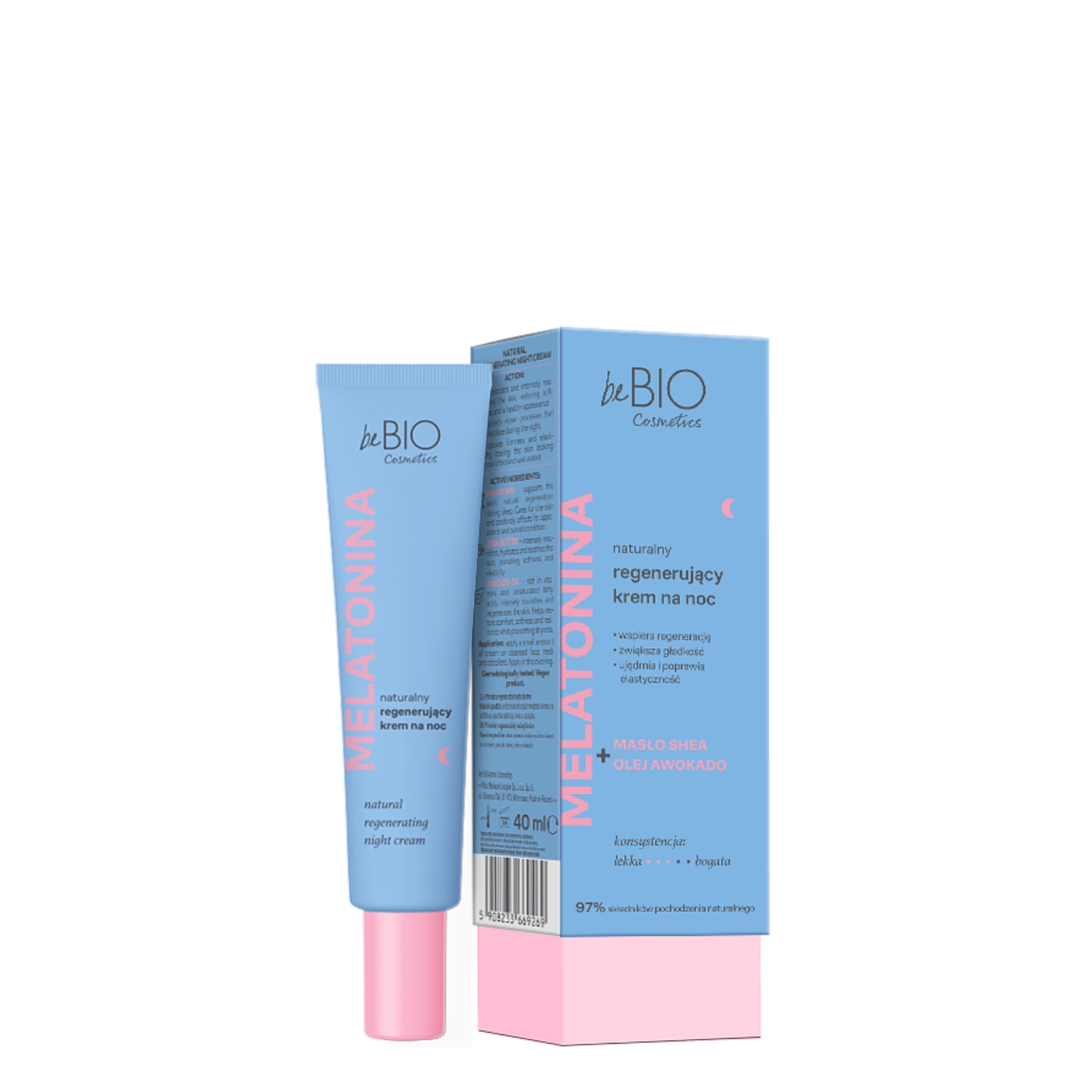 beBIO regenerujący krem do twarzy z melatoniną 40ml