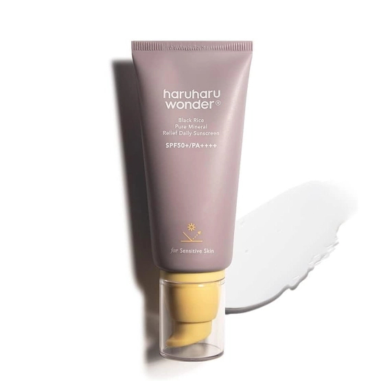 Haruharu Wonder Black Rice Pure Mineral Relief Daily Sunscreen SPF50+/PA++++ Mineralny krem przeciwsłoneczny do twarzy 50ml