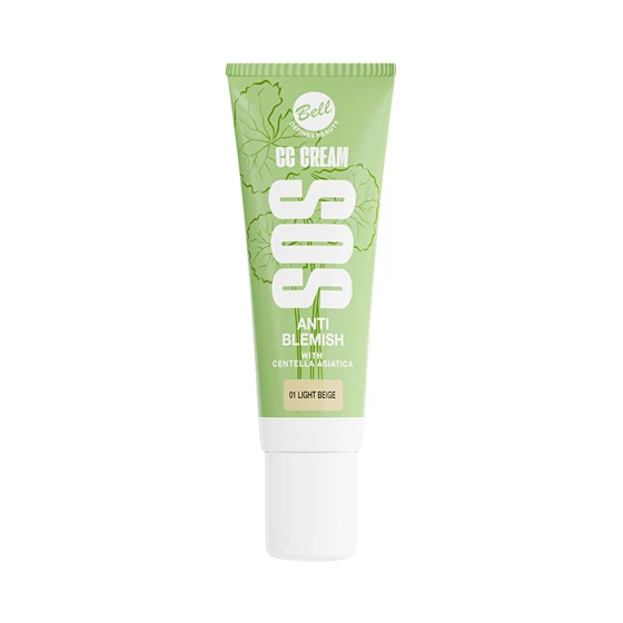 Bell SOS Krem CC z wąkrotą azjatycką 01 Light Beige 20g