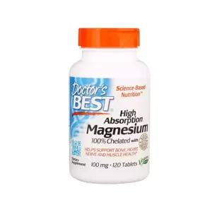 Doctor's Best High Absorption Magnesium 100mg Chelat magnezu 120 kapsułek