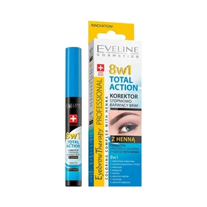 Eveline Cosmetics EYEBROW THERAPY PROFESSIONAL Korektor stopniowo barwiący brwi z henną Total action 8w1