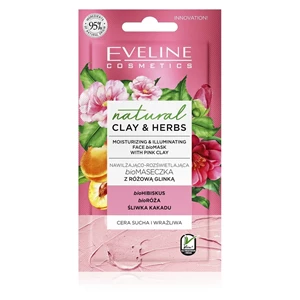 Eveline Cosmetics Natural Clay&Herbs nawilżająco-rozświetlająca biomaseczka z różową glinką