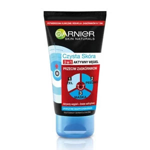 Garnier Skin Naturals Czysta Skóra 3w1 aktywny węgiel 150 ml