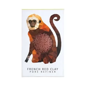 Konjac Sponge MINI Rainforest Małpka z czerwoną glinką do cery suchej i naczynkowej