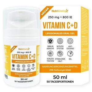 NutriStella Suplement diety - witaminy C+D w liposomalnym żelu doustnym 50ml
