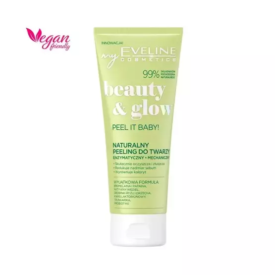 Eveline Cosmetics BEAUTY&GLOW Naturalny peeling 2 w 1 - enzymatyczny i mechaniczny 75 ml