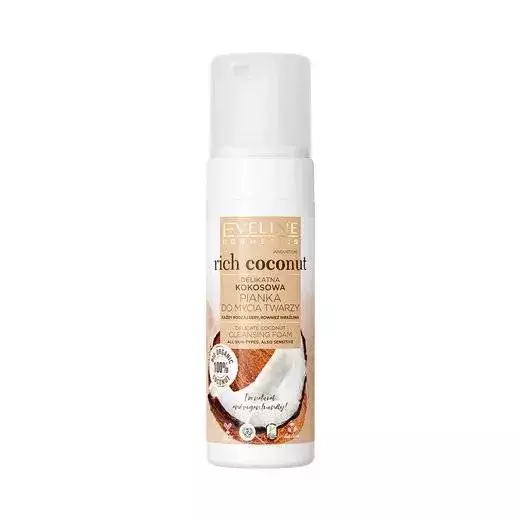 Eveline Cosmetics RICH COCONUT  Delikatna kokosowa pianka do mycia twarzy 150 ml
