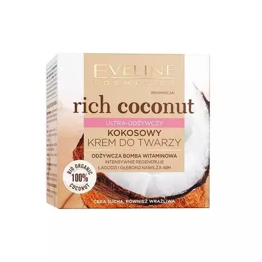 Eveline Cosmetics RICH COCONUT  Ultra-odżywczy kokosowy krem do twarzy50 ml