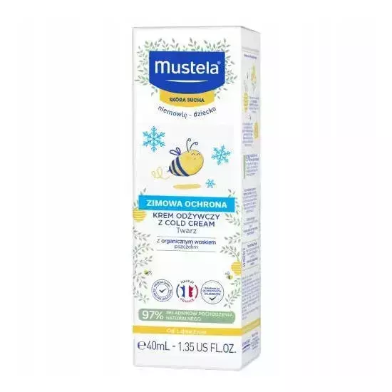 Mustela Zimowa ochrona Krem odżywczy z Cold Cream i organicznym woskiem pszczelim 40ml