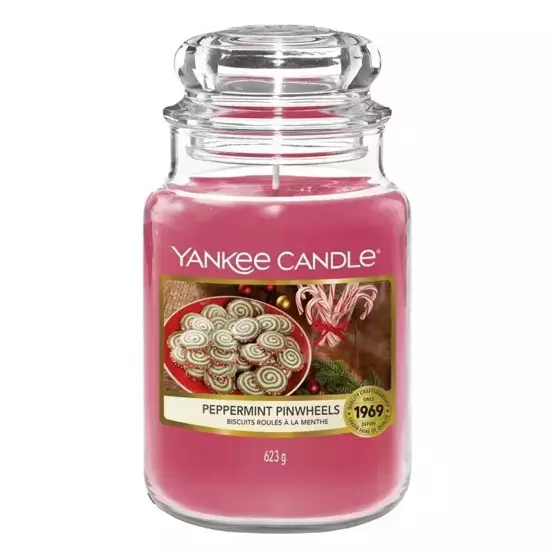 Yankee Candle Duża świeca w słoiku PEPPERMINT PINWHEELS